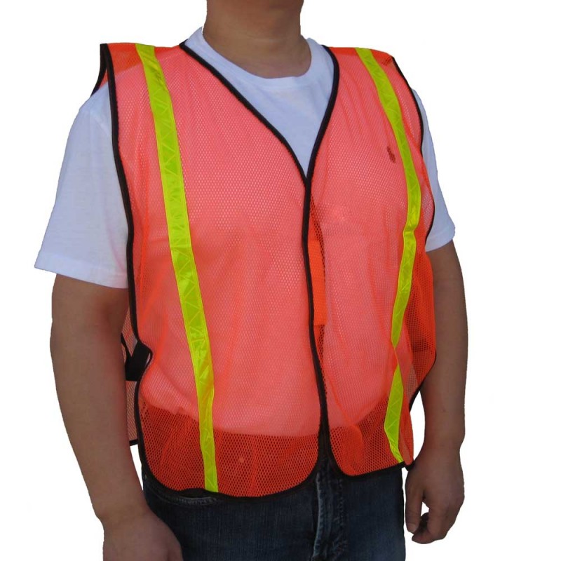 SV9400   Poly Mesh Safety Vest with 1" Wide Yellow Reflective