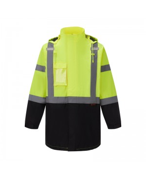  3C Products SAJ6700, ANSI/ISEA Class 3, Men's Safety Fleece  Hoodie Jacket, Reflective, Pockets, Neon Green w/Black Bottom,S: Clothing,  Shoes & Jewelry
